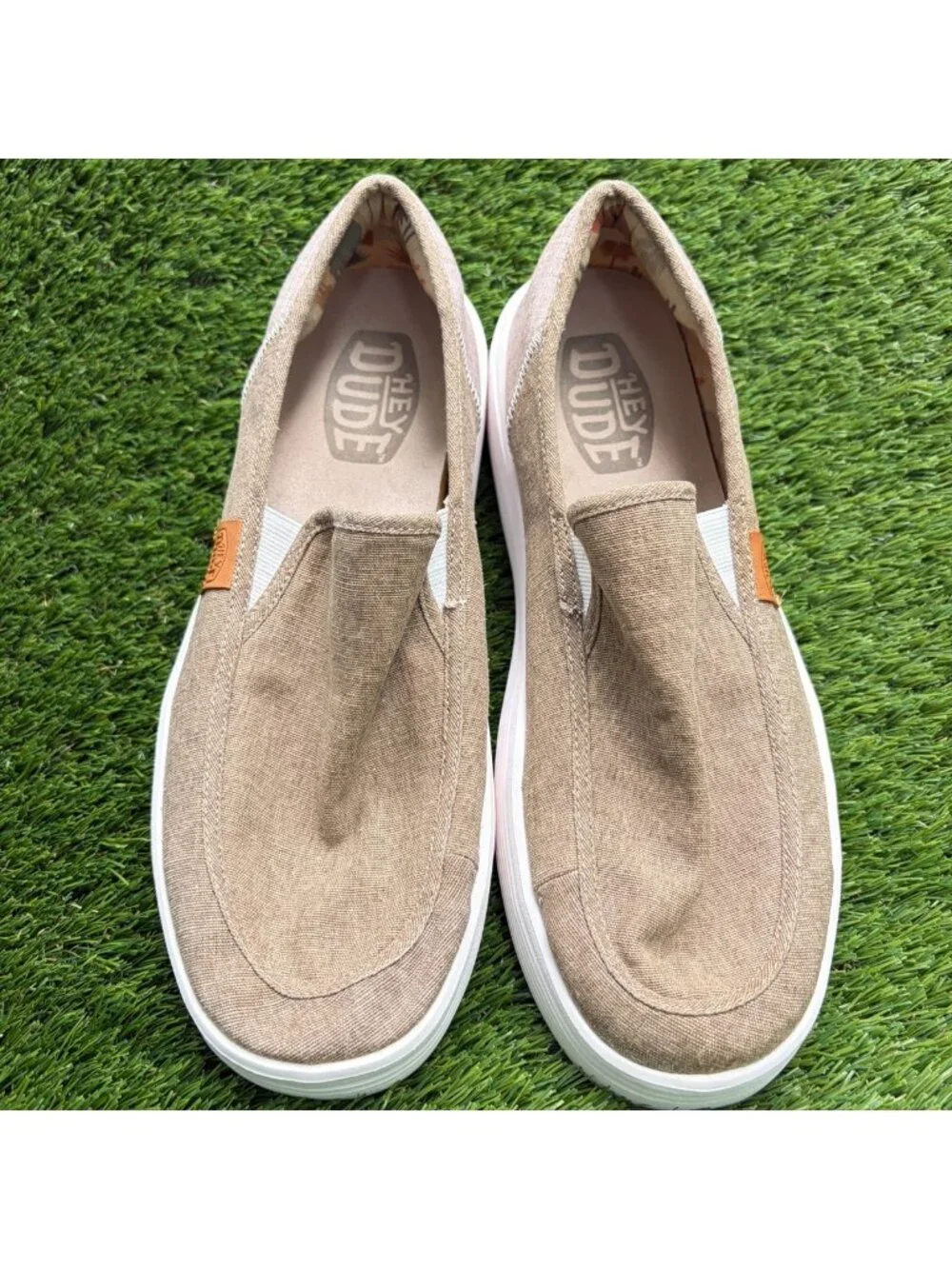 Hey Dude Sunapee M Craft Mens Size 11 Tan Cream Athletic Casual Slip On Shoes